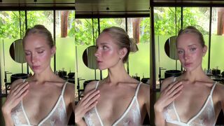 Caroline Zalog white transparent tits