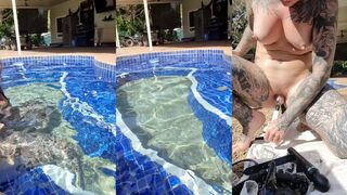 tattedflapz pussy pump by the pool