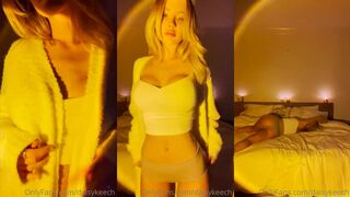 Daisy Keech topless bedroom strip