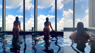 Amanda Cerny Naked in penthouse pool
