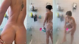Ashley MILF shower + anal dildo