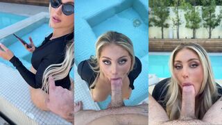 Kayley Gunner pool blowjob