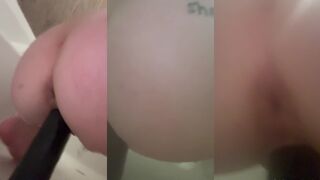 Trystan Canadian stoner bbc dildo in bathtub