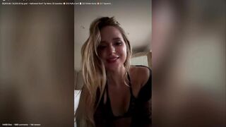 Caroline Zalog black bunny naked Strip ppv