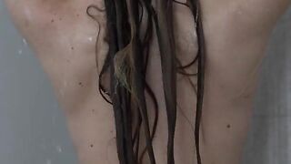 Caroline Zalog shower slow-mo