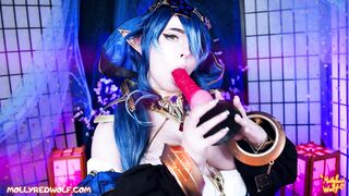 Molly Red Wolf - Genshin Impact. Layla Gets Cum From Big Cocks In Her Dream