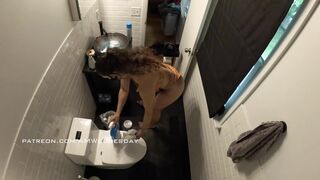 AMWednesday - Bathroom Clean in Bikini