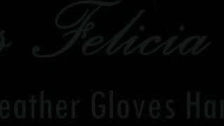 Goddess Felicia Fetish -- Red Leather Gloves Handjob
