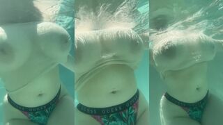 KIRA SOAKS IN HER POOL