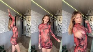 Irina Sivalnaya dances in a thin see-through dress